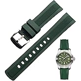 Aoeiwv FKM Rubber Watch Strap Double Textured Brushed Fluororubber 20mm 22mm Quick Release Soft Durable Breathable FKM Rubber Strap Universal Replacement Band for Men Women