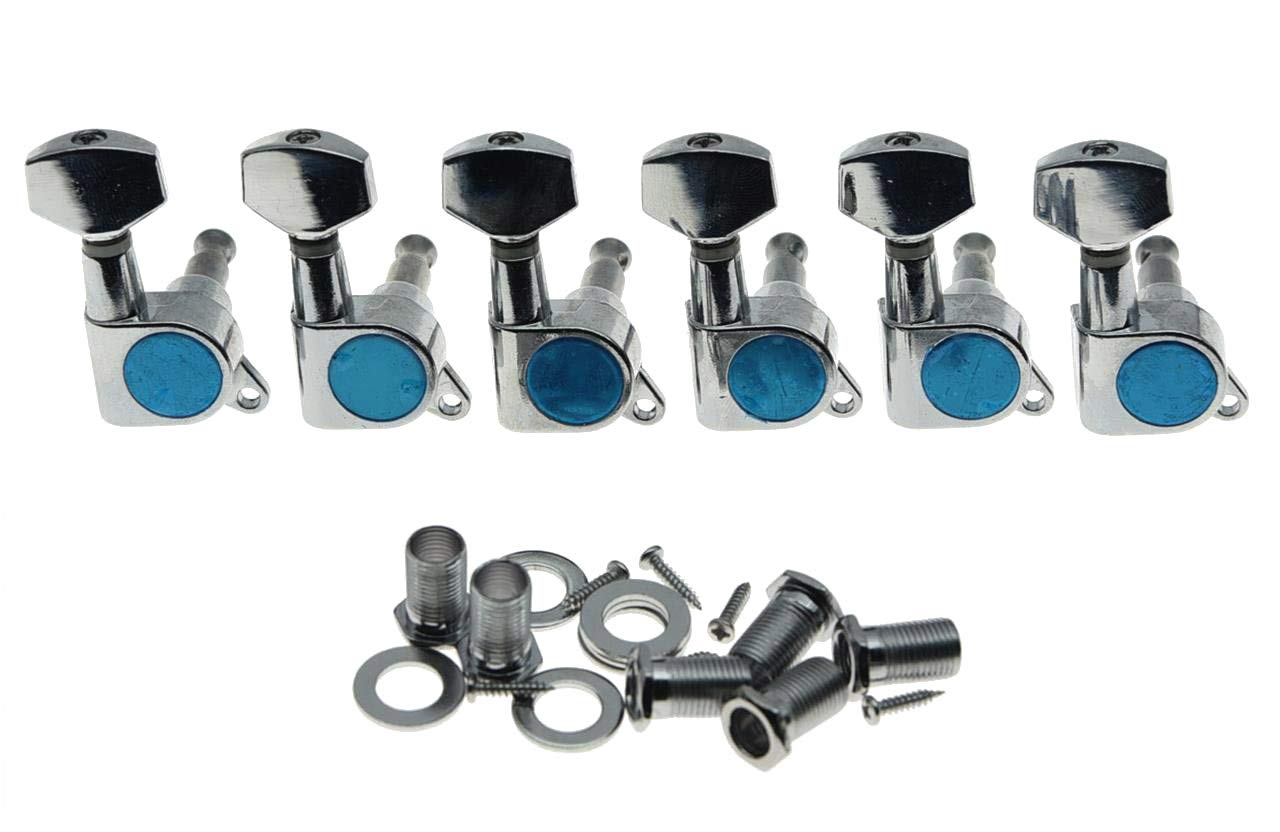 Chrome 6 Inline Tuning Keys Guitar Tuners Machine Heads for Strat Tele