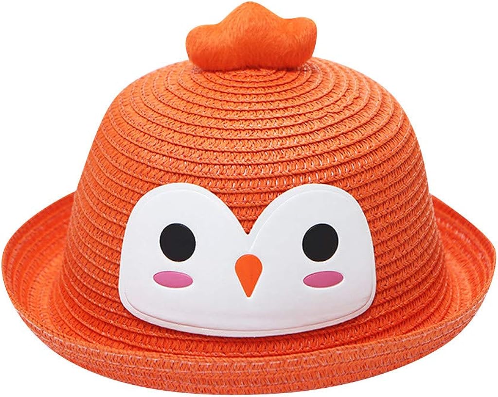 Amazon Com Summer Baby Hat Cap Children Breathable Cartoon Hat Kids Ears Straw Hats Orange Clothing