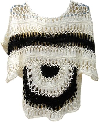 black and white crochet top