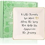 RUIMIC Going Away Graduation Birthday Gifts for Friends Coworkers-Ceramic Ring Trinket Dish, Jewelry Tray - Far Apart Long Di