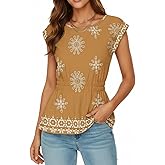 Disamer Womens T Shirts Short Sleeve Spring Striped Babydoll Pleated Blouses Tunic 2026 Vacation Fashion Clothes Summer Tops