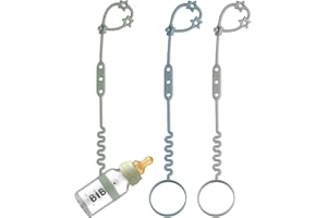 NEARBYME Toy Safety Straps, 3 Pack Silicone Sippy Cup Straps, Sippy Cup Leash for Baby, Keep Bottles and Sippy Cups Close at Hand and Off The Ground or Floor (3PACK, Sage/Ether/Gray)
