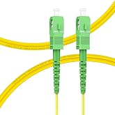 FLYPROFiber- SC/APC to SC/APC OS2 Single Mode Fiber Optic Cable, 1M/3ft | Simplex 9/125um SMF, Singlemode, Fully Tested Fiber Optic Internet Cable, OS1/OS2 Compatible, Options: 0.2m-200m, LSZH