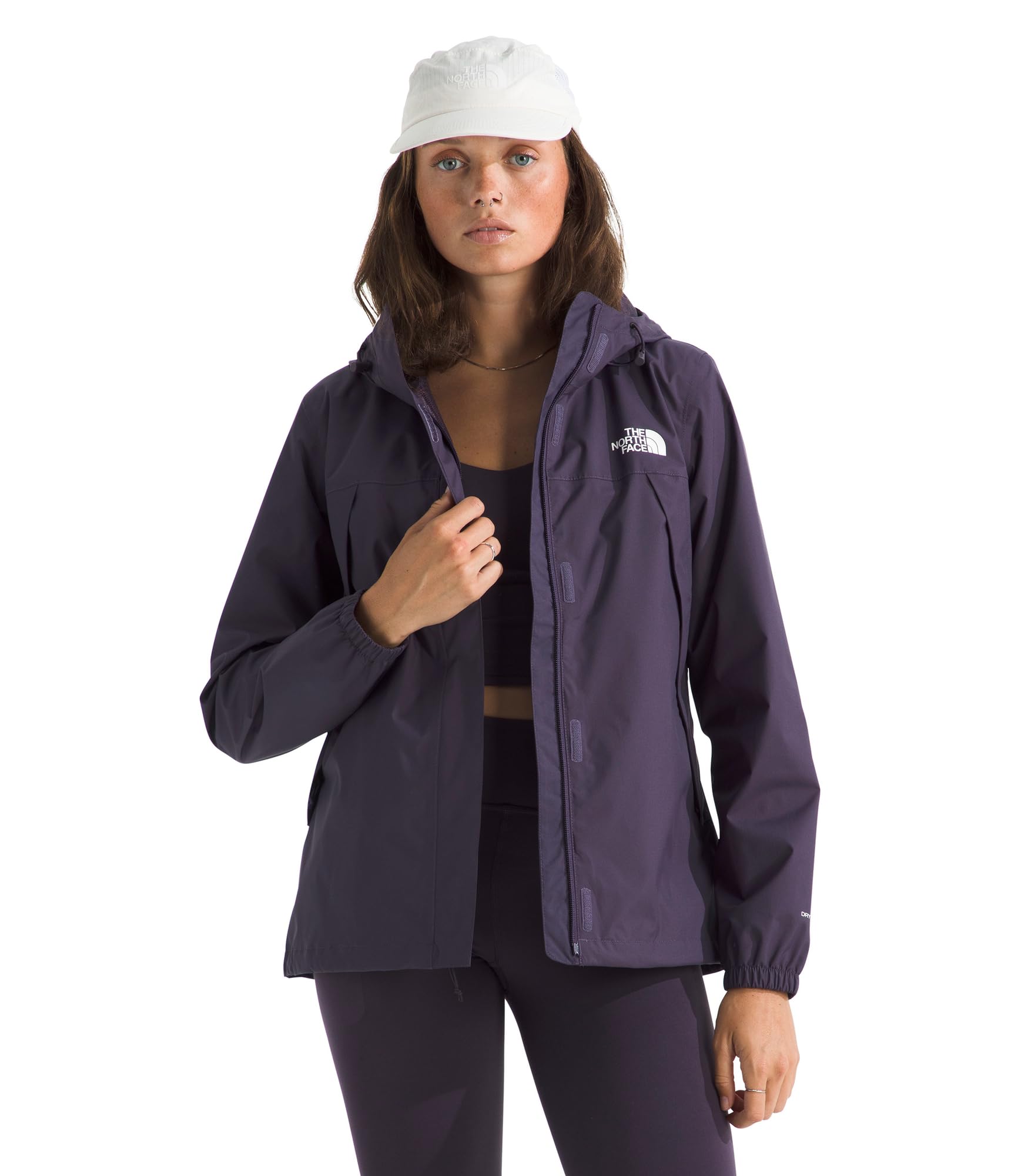 The North Face Women's Antora Jacket (Standard & Plus Size) - Waterproof & Windproof Rain Coat, Secure Zip Hand Pockets, Endless Dusk, X-Small Image