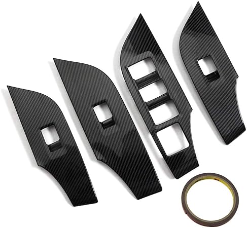 Amazon 新型 Rav4 50系 ウインドウスイッチ パネル カスタム パーツ アクセサリー 内装 インテリアパネル アドベンチャー ハイブリッド カーボン調 トクトヨ Tokutoyo インテリアパネル 車 バイク