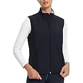 fit space Women's Softshell Vest Athletic Warm Up Sleeveless Scrub Jacket Zip Pockets Cycling Running Golf