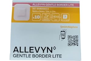 SMITH & NEPHEW Smith+Nephew ALLEVYN Gentle Border Lite Wound Dressing, 2" X 2" Box of 10