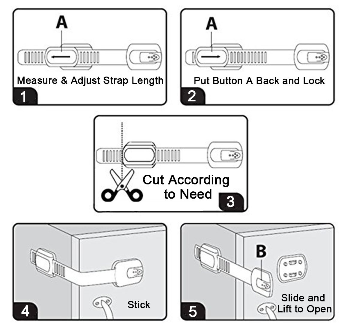 Homysnug - Correas plásticas de seguridad para trabar armarios ...