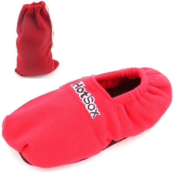 Hot Sox® Aufheizbare Hausschuhe Körnerpantoffeln Wärmeschuhe Mikrowellenschuhe - Rot 38/40