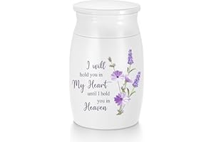 ABOOXIU Small Urns for Human Ashes 3 Inch Mini White Urn Aluminium Memorial Small Keepsake Urn Mini Cremation Funeral Urn Ashes Holder