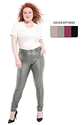 S P Y M Womens Stretchy Jeggings, Faux Leather