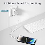 Cyzbim European Plug Adapter UK to EU 32W USB C Fast Charger Grounded view 7