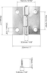 QWORK 40Pcs Mini Hinge 25mm Folding Floor Butt Hinges with 160 Screws view 6