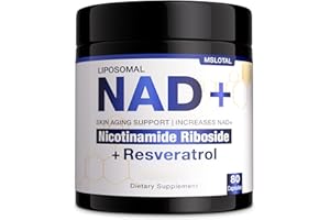 MSLOTAL NAD+ Supplement - NAD Nicotinamide Riboside Resveratrol NAD Supplement 1000mg Pure Organic for Women and Men Anti-Aging, Energy, Focus, 80 Capsules