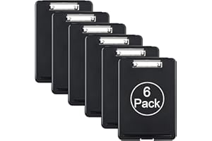 ZCZN Plastic A4 Form Storage Box Case, Clipboard Case, Bulk clipboard Set Suitable for School,Utility,Industrial Office, Medical Personnel,Black,6 Pack