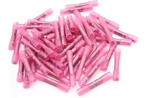 300PCS Red Insulated Heat Shrink Connectors Crimp TerminalsSeal Butt Electrical Wire Connector 22-16 AWG