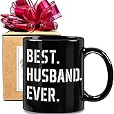 FALJIOK Best Husband Ever Mug, Gag Novelty Valentines Anniversary Father's Day Birthday Mug Gifts for Him Men Husband, Funny Best Husband Congratulations Gifts for Men Him-167, White