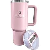 inani 40oz Tumbler With Handle And Straw, Insulated Travel Cup, Leak-Resistant, Spill-Proof Lid, Dishwasher Safe, BPA-Free, Double-Wall Insulated Premium Mug For Hot Or Iced Beverage, Rose Pink