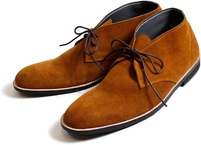 Amazon レザーチャッカブーツ メンズ 44 約27cm ブラウン ノーブランド品 シューズ バッグ