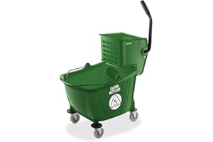Dryser Commercial Side Press Wringer Combo Mop Bucket, 33 Quart, Green