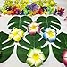 Tytroy Green Tropical Leaves Artificial Palm Monstera Hawaiian Luau Party Decoration (48 pc)