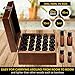 Essential Oil Storage Box Organizer 25 Bottle - Holds 5-15ml & 10ml Roller Bottles - Free Roller Bottle Opener & 192 Essential Oil Labels - Brown