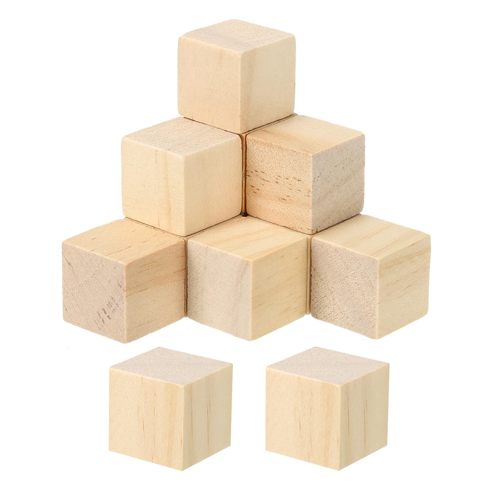 PATIKIL 0.8 Inch Unfinished Wooden Blocks, 120 Pack Natural Wood Cube Square Wood Blocks for DIY Craft Art Project Making, Brown