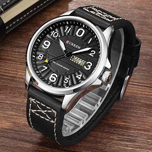 Hombres Reloj de Pulsera Hombre Top Brand Luxury Relojes Deportivos Leather Army Military Hombres Reloj de Pulsera Marrón - Imagen 5