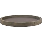 Stonebriar Large 11.8" Decorative Rustic Farmhouse Worn Natural Wood and Metal Tray