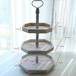 3 Tiered Serving Tray Wooden Farmhouse Decorative