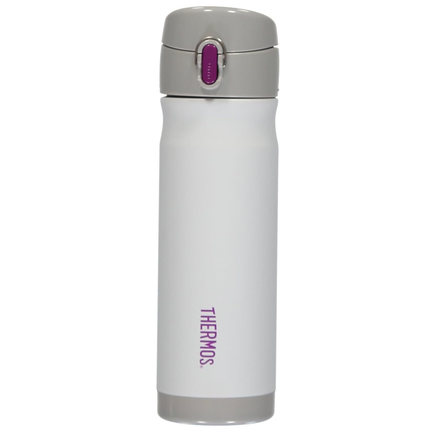 全日本送料無料 White Thermos Vacuum Insulated Stainless Steel Commuter Bottle 470ml White W Purple Accent B00yhu2l1a ホワイト ホワイト 期間限定特価 Kallik Is