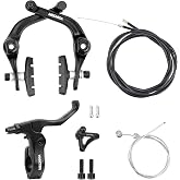 BMX Rear Aluminum Alloy Rim Brake Set，Bike Rear U Brakes Set, Complete Rear Brake kit for BMX Bike, Right Bike Brake with Cables and Brake Pads,Rear Rim Brake Set，Bike Rim Brake Sets,Universal