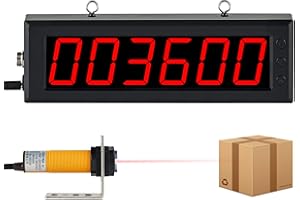 YMJOINMX Digital LED Counter Tally Counter 1.5in Red Display Conveyor Counter Count Up to 999999 with Infrared Sensor Sensing Distance 27in for Factory Piecework Input AC100-240V