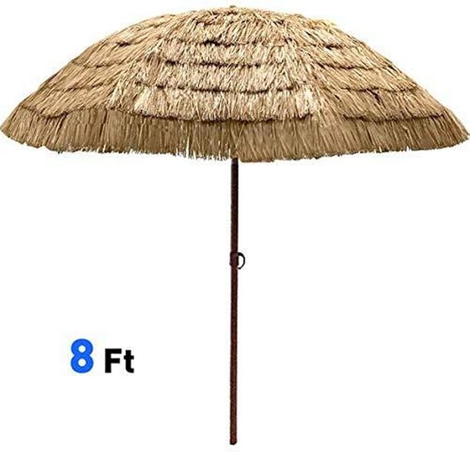 Amazon Com Easygo 8 Thatch Patio Tiki Umbrella Tropical Palapa Raffia Tiki Hut Hawaiian Hula Beach Umbrella Garden Outdoor