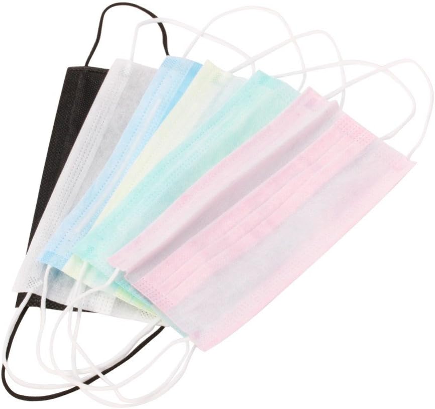 DFVVR 50PCS Disposable Mask, Flu Pollen Procedure Surgical Face Mask Allergy Sanitary Masks Earloop Dust Fliter Mouth Cover Mask for Medical Dental Clinic, Nail Salon, Paint, Cleaner, Garden