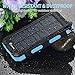 Solar Charger 20000mAh Power Bank, Portable Charger Solar Phone Charger with 2 USB Port 2 LED Light External Battery Pack for Emergency Travelling Camping, iPhone Android Cellphone Charging (Blue)