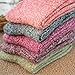 Women 5 Pairs Winter Wool Cashmere Thick Warm Soft Casual Socks, One Size, Pure