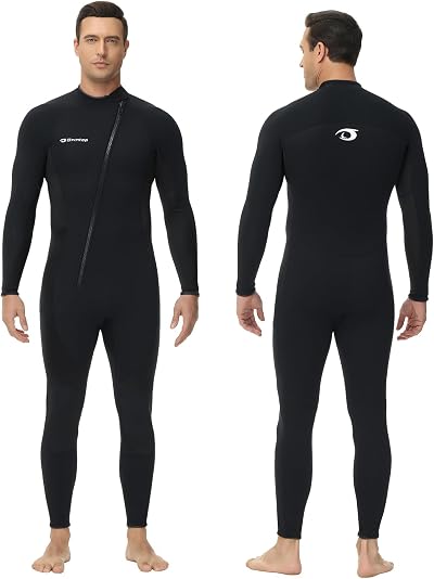 Owntop Mens Wetsuit 3mm Front Zip Full Suit Neoprene Stretch 2mm Necks XL