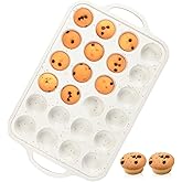 CAKETIME Mini Cupcake Pans, Metal Reinforced Frame Silicone Mini Muffin Pan Nonstick 24 Cups Easy to Handle for Baking Muffins, Cupcakes, Egg Bites 1 Pack