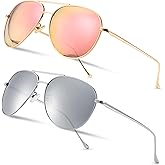 SUNGAIT Women's Lightweight Oversized Aviator Sunglasses - Classic Style Polarized Lens