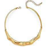 HUAYUNFANG Chunky Gold Choker Collar Necklace for women Trendy Adjustable Gold Choker Necklace Statement Jewelry