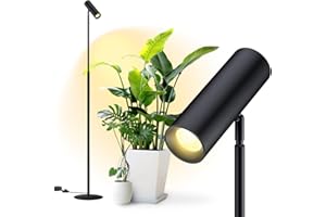 VShape 6FT Standing Grow Light for Indoor Plants,25W 3000K Full Spectrum COB Plant Light Bulb, 330° Rotating Head, Upgrade Interface,Metal Floor Grow Lamp with On/Off Switch for Large Plant,Seedling