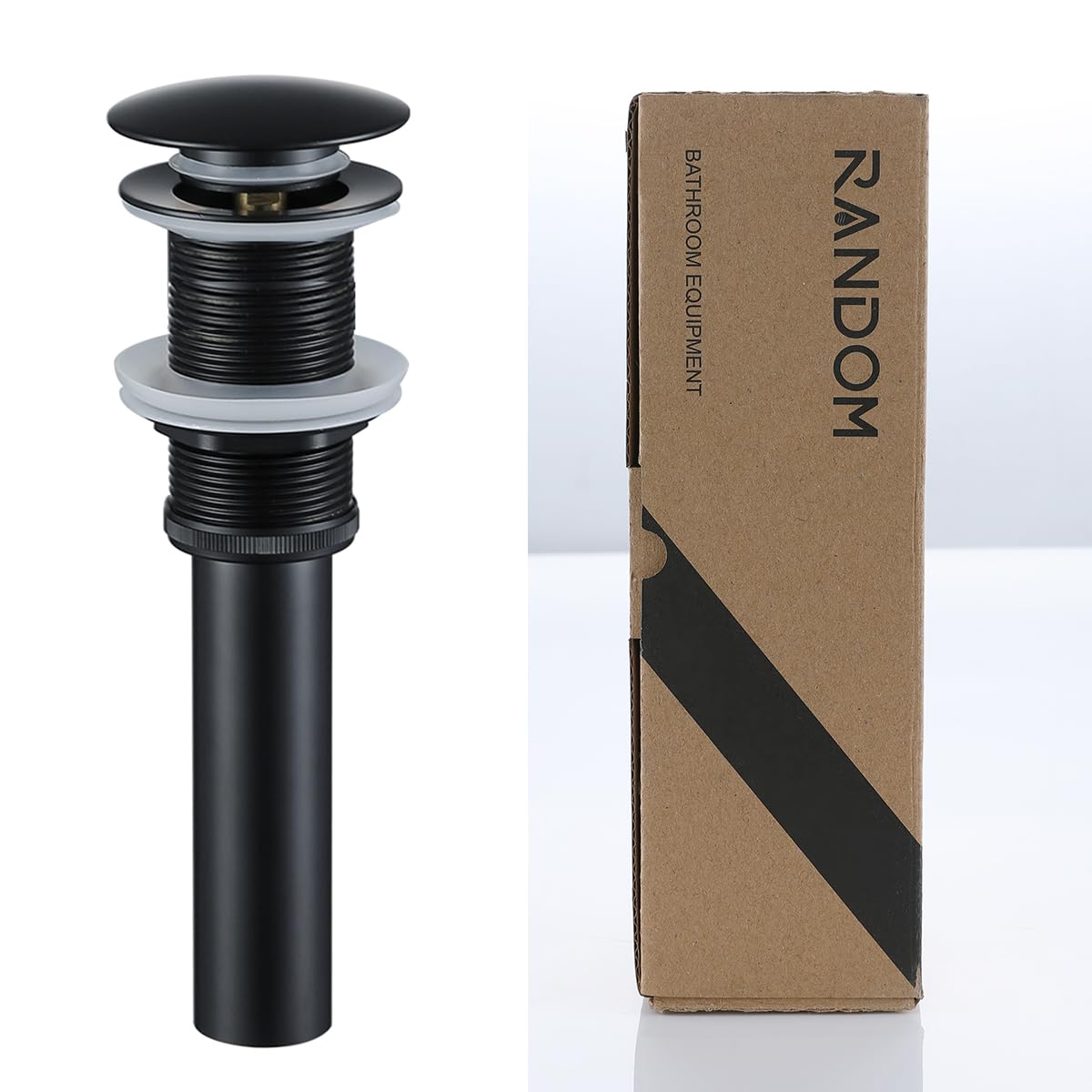 RANDOM Bathroom Faucet Vessel Vanity Sink Pop Up Drain Stopper without Overflow, Matte Black, also Chrome or Brushed Nickel or Brushed Gold or Oil Rubbed Bronze for Choose. (Pop Up Drain Matte Black)