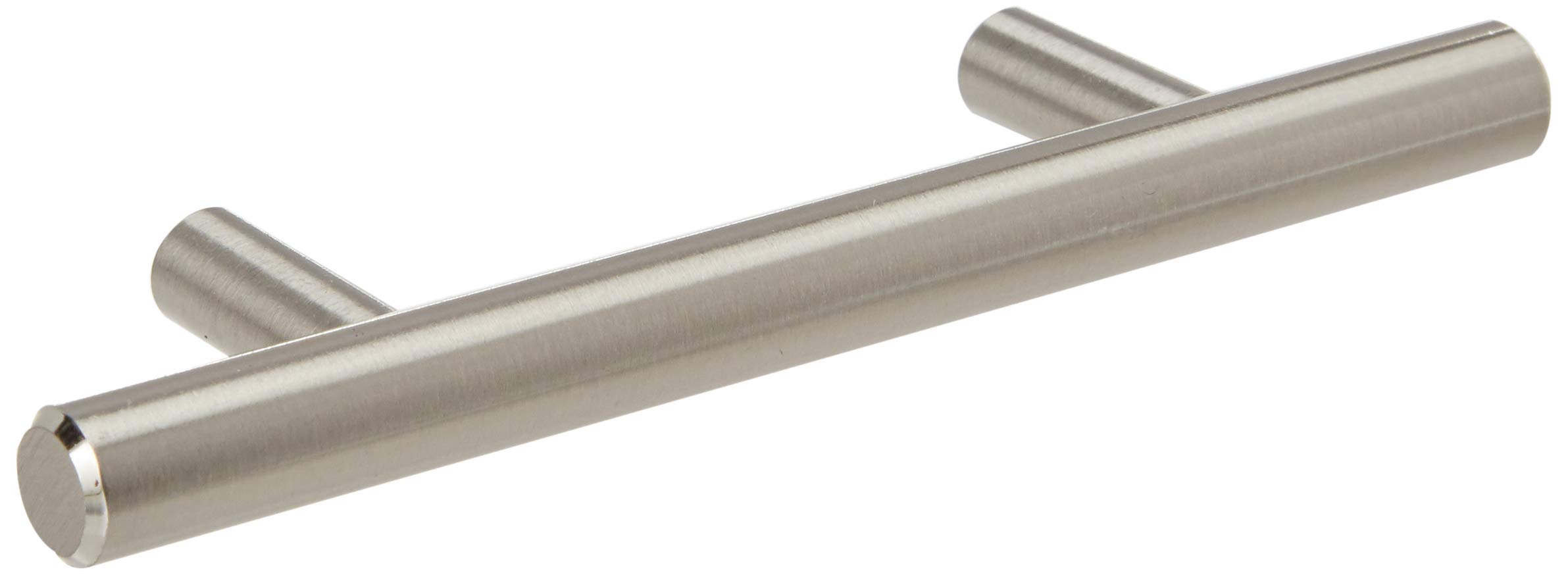 Flexzion 5 Pack Kitchen Cabinet Handles Silver Drawer Pulls 7 inch, 5 inch Hole Center, Solid Stainless Steel T Bar with Satin Brushed Nickel, Hardware for Kitchen Cupboard Door Bathroom Furniture