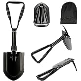 Portable Folding Shovel 23 in, Folding Snow Shovel,50# High-Carbon Steel Entrenching Tool for Garden Camping Hunting Hiking,S