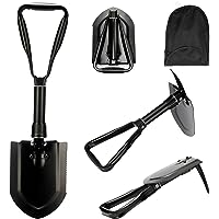 Portable Folding Shovel 23 in, Folding Snow Shovel,50# High-Carbon Steel Entrenching Tool for Garden Camping Hunting Hiking,S