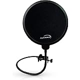 Auphonix Pop Filter Screen for Microphones - Gooseneck Clamps Compatible with Blue Yeti Microphone - Great Gift