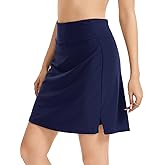Sythyee Women's 20" Swim Skirt with Shorts Modest Beach Skorts with Pockets Tummy Control Swim Bottoms High Waisted Swimsuit