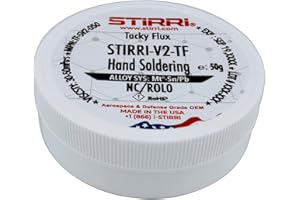 STIRRI-V2-TF no-clean MT soldering tacky paste flux (ROL0) - 50g puck – for hand-soldering electronics - mid-range tacky paste flux with pine scent for Hot Air SMD assemblies